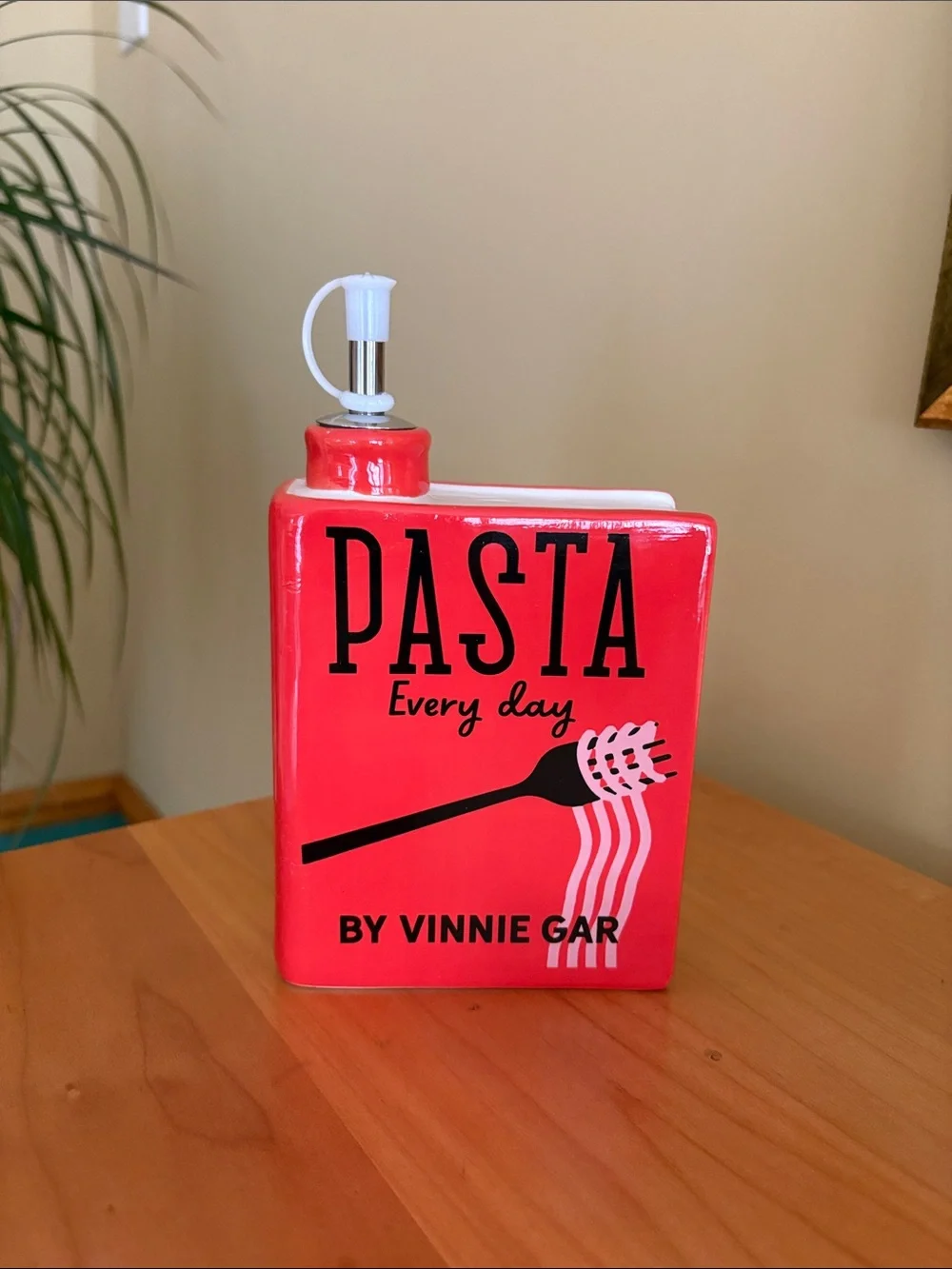 Oil Dispenser Bottle with graphics - Pasta Every Day - brand new